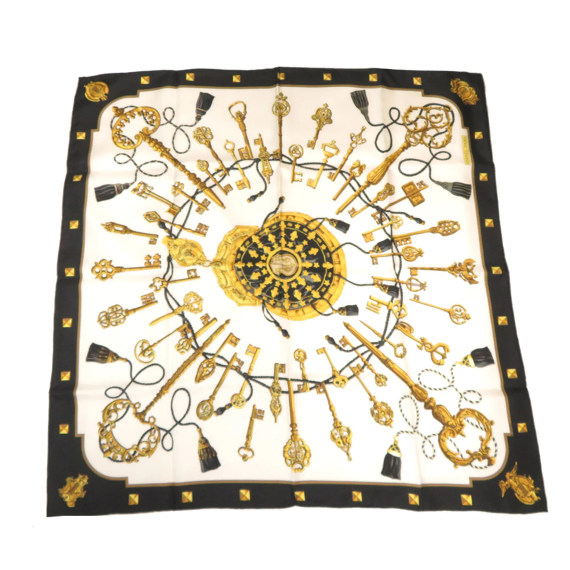 Hermes Authentic Black Silk Scarf
